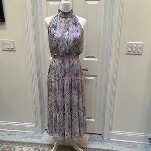 Taylor floral lavender halter maxi dress sz 10. Chic wedding guest attire